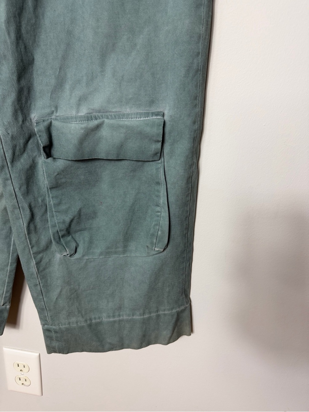 Luukaa Cargo Pants Cotton Green Stone washed Size 10 Women’s - Picture 3 of 10
